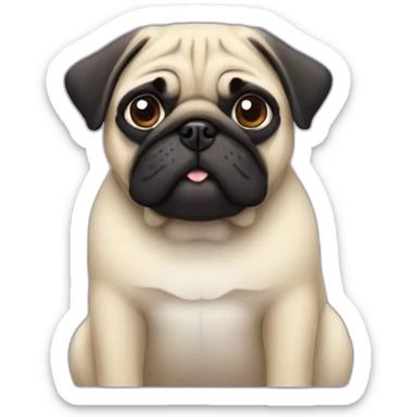 A pug with a labra sticker