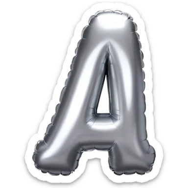 a silver metallic balloon letter sticker
