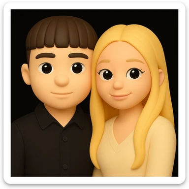 Make the skin color of both people the same light tone, keeping the 3D emoji style and all other details unchanged. The style to emulate is Microsoft style 3D fluent emojis with all original details preserved. sticker