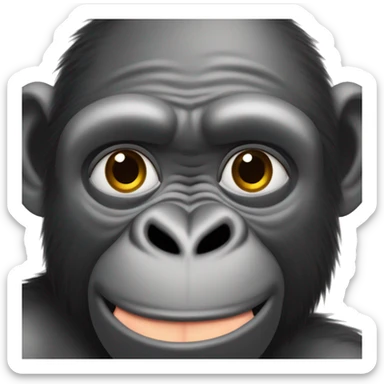 Gorilla shrugging shoulders like qui fait un bisou sticker