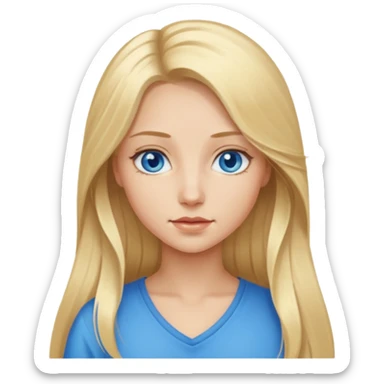 Girl long flowing blonde hair  sticker
