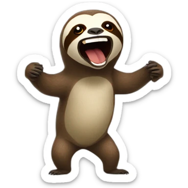 sloth holding a RAGE sign sticker