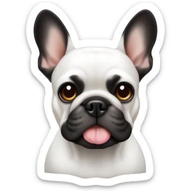 black french bulldog with white chest and brown eyes sticker