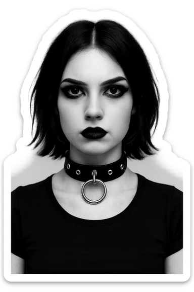 only goth black white choker , remove background  sticker