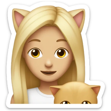 Cat with blonde girl  sticker