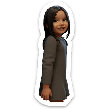 smiling girl by the window sticker