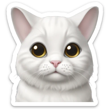 white cat breed scottish silver chinchilla lop-eared sticker