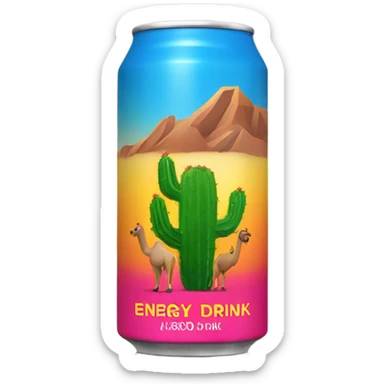 Cactus camel Energy Drink can sticker
