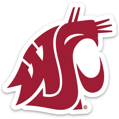 Washington State University Cougars logo in red, variation 1 sticker