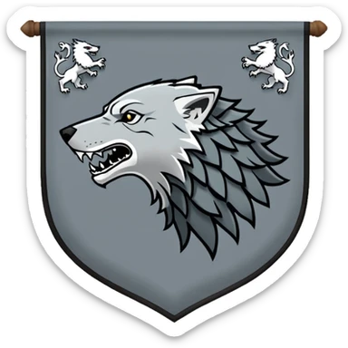 In game of thrones house stark banner wolf sticker