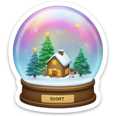 Snowglobe rainbow christmas sticker