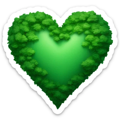 Forest green love heart  sticker