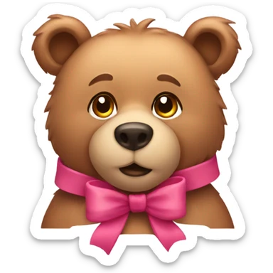 Bear with bows sticker