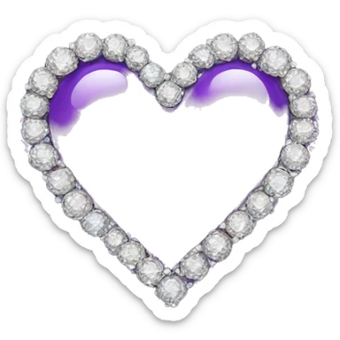 Heart purple with diamonds sticker