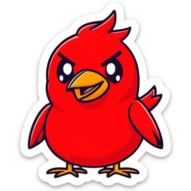 Red bird from Angry Birds game with angry expression sticker