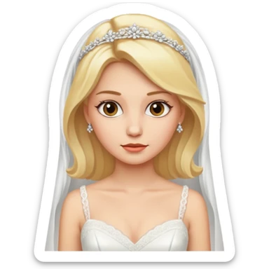 Blonde lady in wedding dress sticker