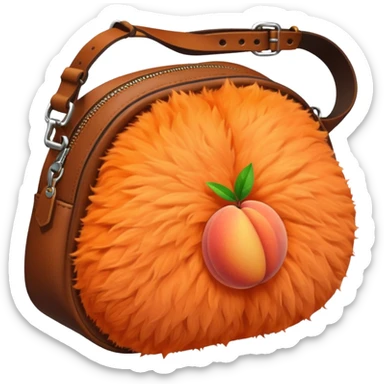 peach + bum bag sticker