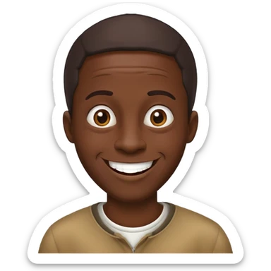 African man, silly smile sticker