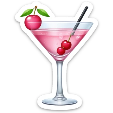 pink cocktail in a mini glass sticker
