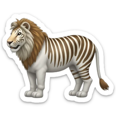 un zèbre qui monte sur un lion en tenant une carotte sticker
