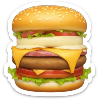 cheese burger with meat as buns sticker