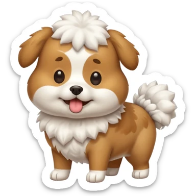 a full body of cute dog with puffer sticker