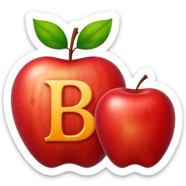 O like apple inside letter B sticker