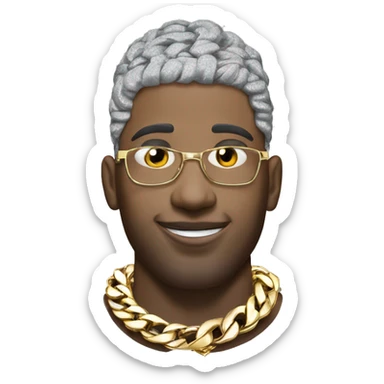 iced out bling cuban link chain sticker