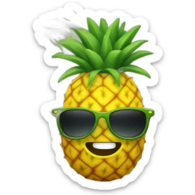 pineapple wear sun glass sticker
