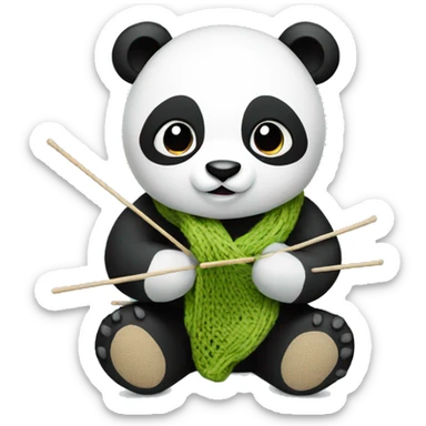 panda knitting sticker