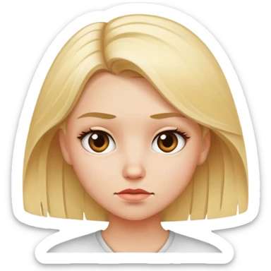 Blonde girl with attitude problem sticker