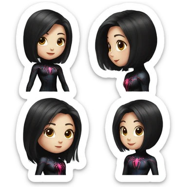 Spider man black suit Korean girl sticker