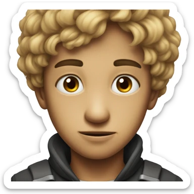 Smoldering boy face sticker