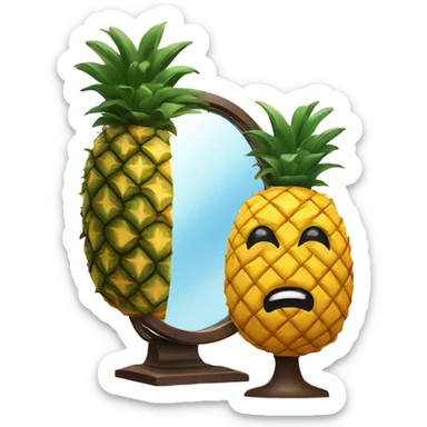 🍍 pineapple looks at its reflection in the mirror sticker