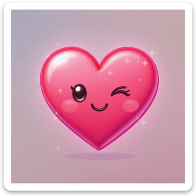 emo heart emoji, cute and shiny, with a gradient effect, no background sticker
