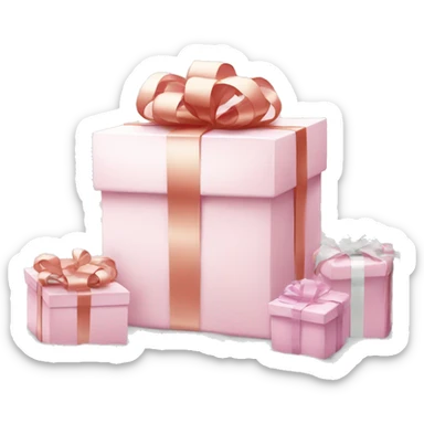 Light pink Christmas gifts under a white Christmas tree  sticker