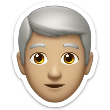 Garoto moreno, olhos grandes, rosto triangular, testa grande, lábios pequenos sticker