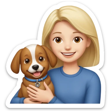 Person is playing with his dog sticker