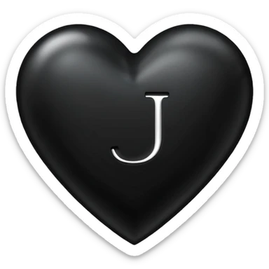 A black heart with the letter "J" in the middle sticker