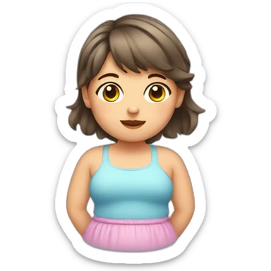 a cute chubby girl sticker