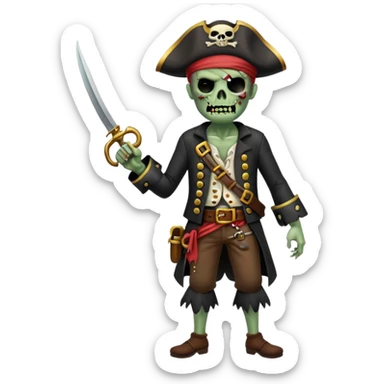Pirate Zombie full body sticker