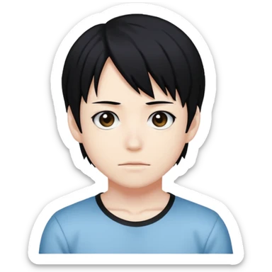My hero academy character Todoroki with black hair sticker