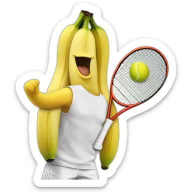 Banana won a tennis tournament sticker