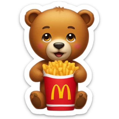 cute bear with McDonalds sticker