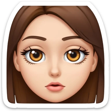 Baddie girl eye rolling at someone make sure they eye is twitching with brunette hair  sticker