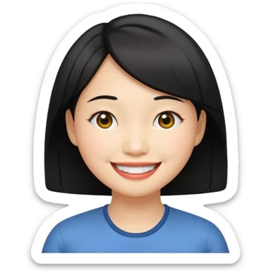 an Asian with a smiley bobbed hair
Woman sticker