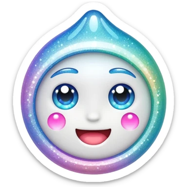 white glory glitter sticker