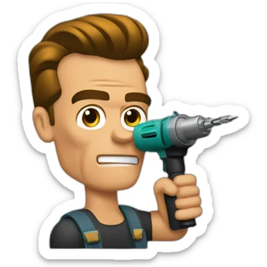 Arnold Schwarzenegger With a drill sticker