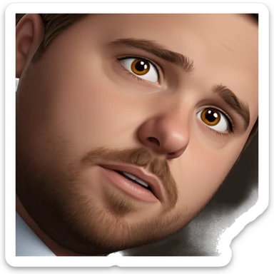 brown haired boy portrait sticker