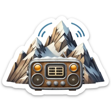 radio over a mountain sticker